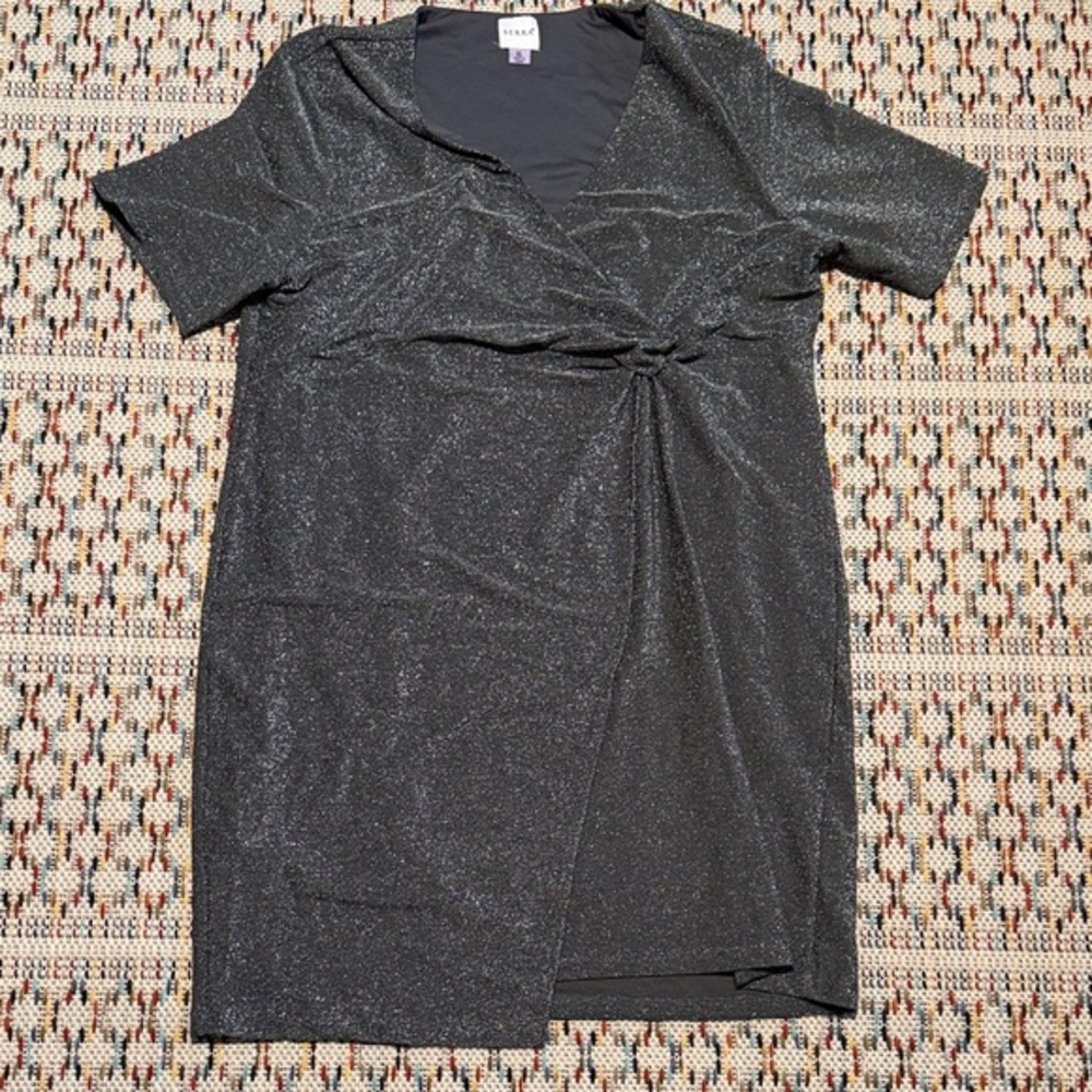 Serra Black Glitter Midi Dress